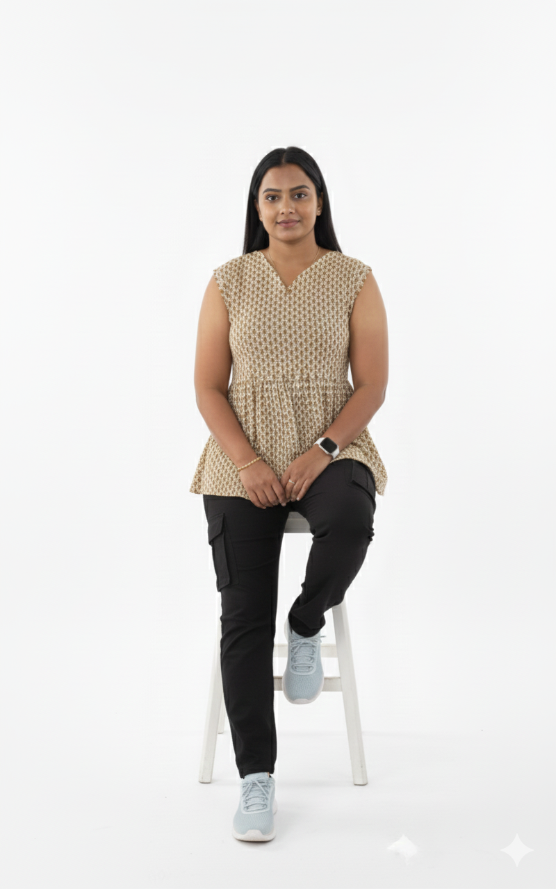 Short Kurti Cotton (Sleeve Attached)