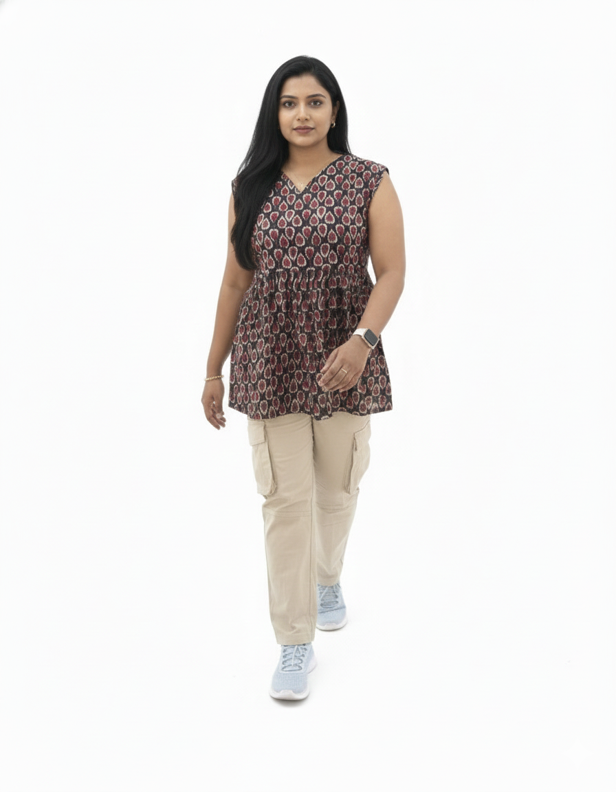 Short Kurti Cotton (Sleeve Attached)