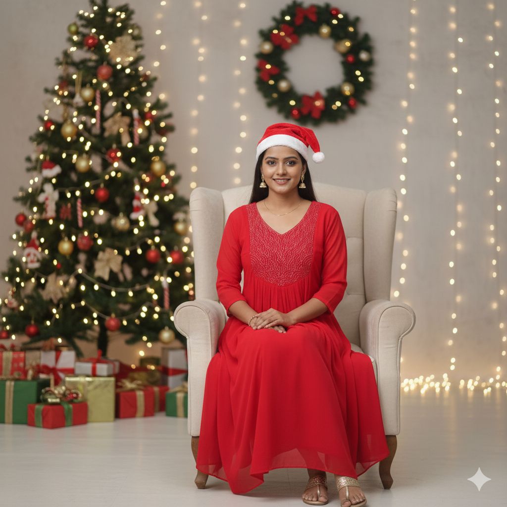 Aline Kurti along with X'mas cap