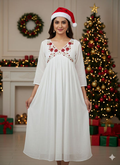Aline kurti Along with X'mas cap