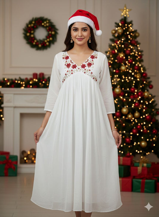Aline kurti Along with X'mas cap